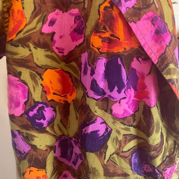 VINTAGE 80’s UNGARO TER BLAZER 100% SILK SZ 8 FLORAL CHIC PREPPY ECLECTIC STYLE - Picture 7 of 16